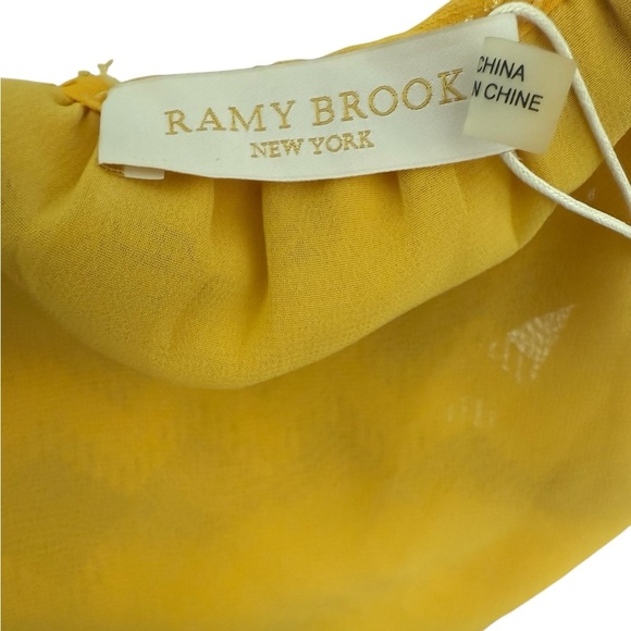 New Ramy Brook Mustard Yellow Ruffle Style Maddy Tank Top Size Small - Picture 7 of 7